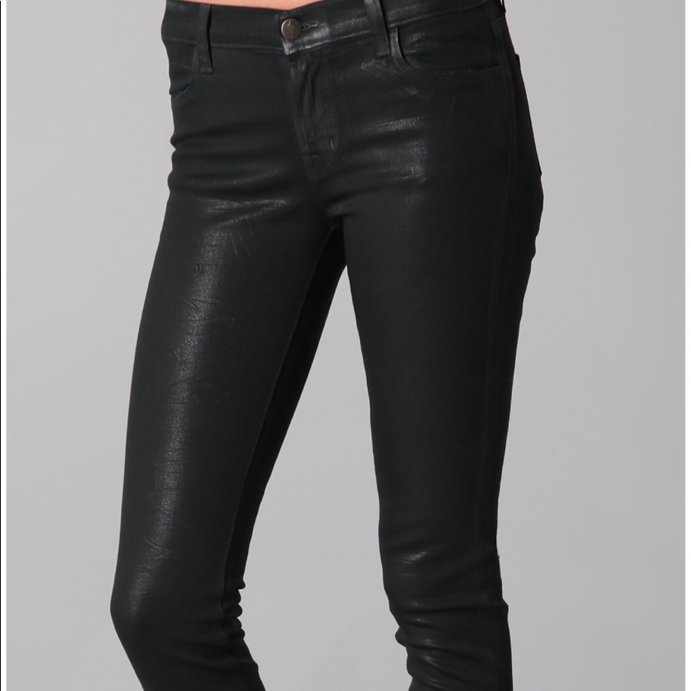 JBRAND COATED SKINNY BLACK JEANS